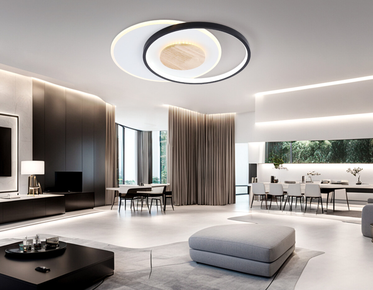 FL4789 WH/BK/WD белый/черный/дерево 54W 3000-6000K 460*365*45 (без ПДУ) — изображение 6