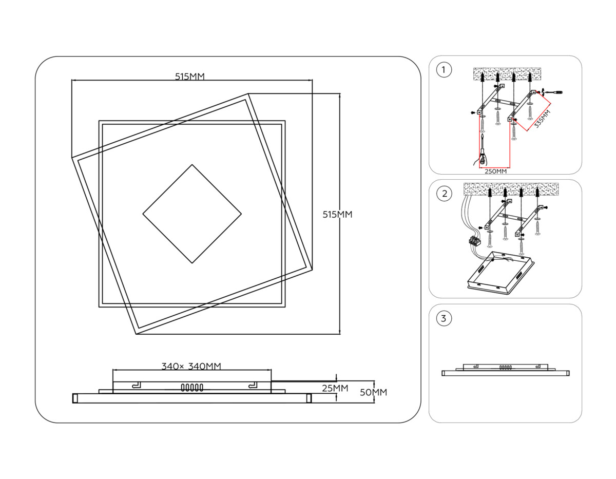 FL4790 WH/WD белый/дерево 77W 3000-6000K 515*515*50 (без ПДУ) — изображение 7
