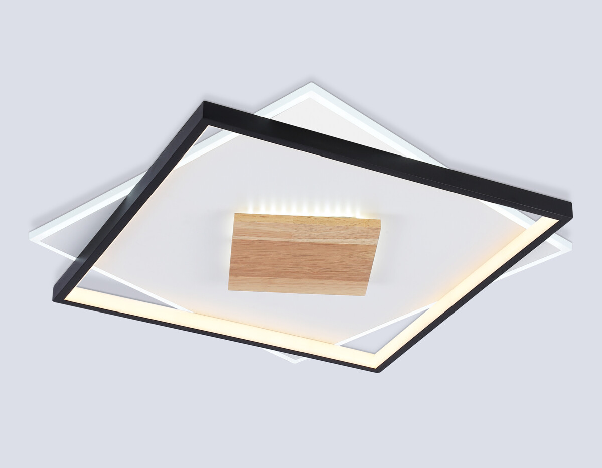 FL4791 WH/BK/WD белый/черный/дерево 77W 3000-6000K 515*515*50 (без ПДУ) — изображение 1