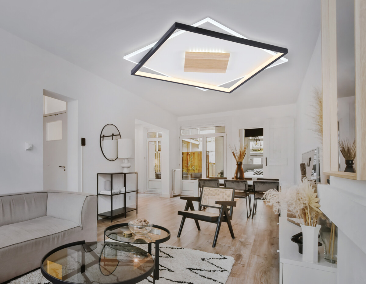 FL4791 WH/BK/WD белый/черный/дерево 77W 3000-6000K 515*515*50 (без ПДУ) — изображение 6