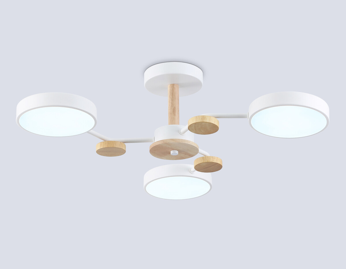 FL4855/3 WH/WD белый/дерево 54W 3000-6000K D660*170 (без ПДУ) — изображение 3