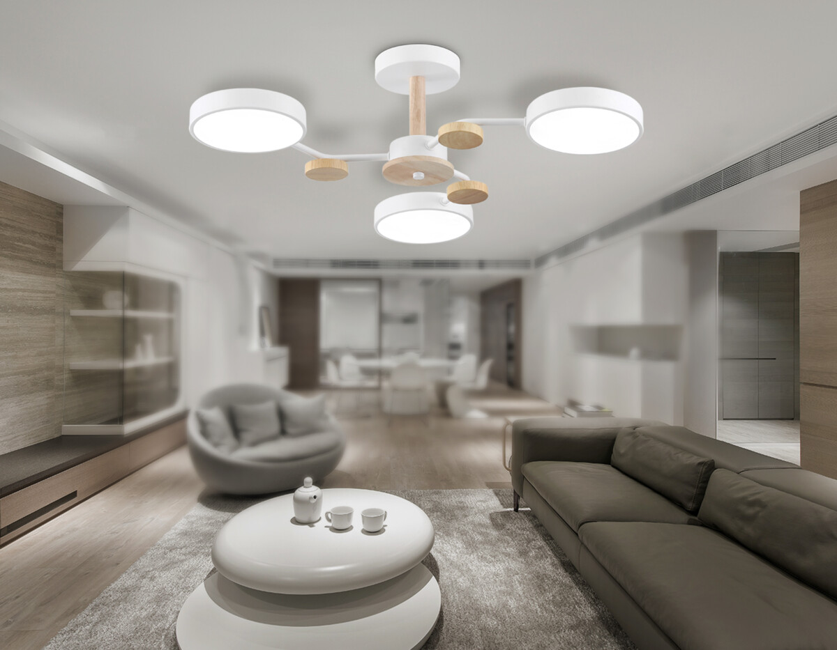 FL4855/3 WH/WD белый/дерево 54W 3000-6000K D660*170 (без ПДУ) — изображение 6