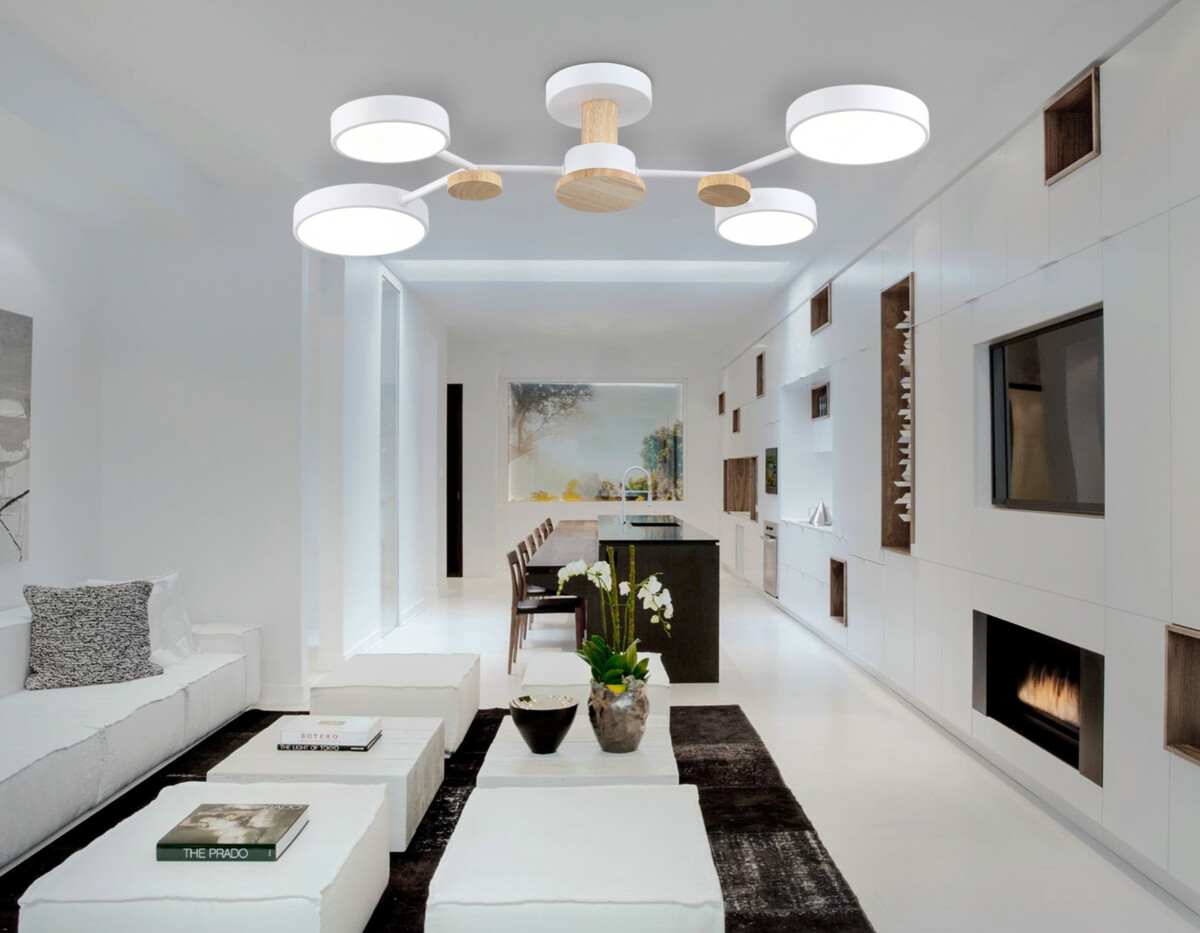 FL4858/4 WH/WD белый/дерево 60W 3000-6000K 700*400*120 (без ПДУ) — изображение 7