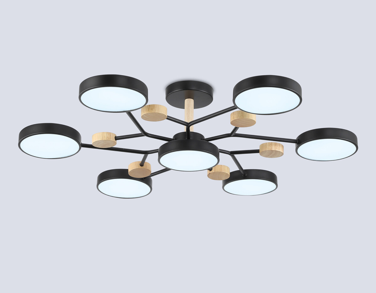 FL4866/7 BK/WD черный/дерево 126W 3000-6000K D830*190 (без ПДУ) — изображение 3