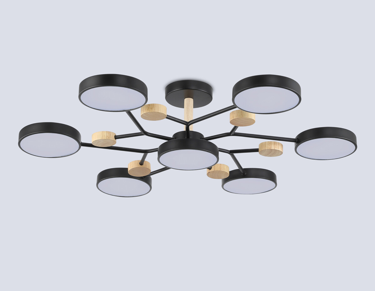 FL4866/7 BK/WD черный/дерево 126W 3000-6000K D830*190 (без ПДУ) — изображение 4