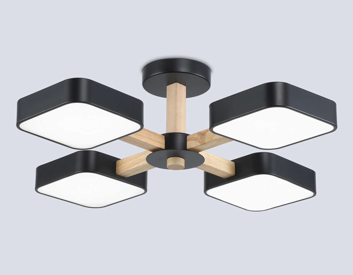 FL4880/4 BK/WD черный/дерево 72W 3000-6000K D610*160 (без ПДУ) — изображение 1