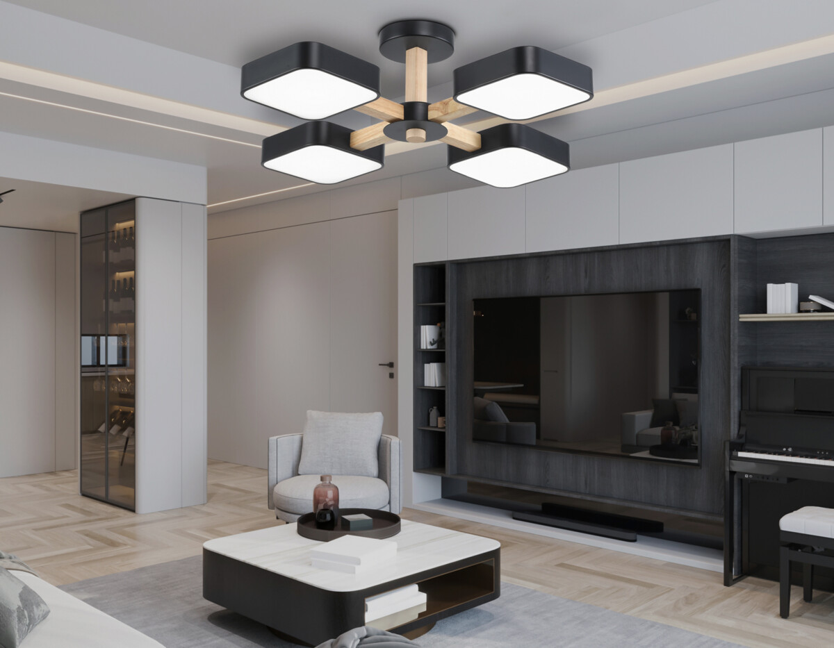 FL4880/4 BK/WD черный/дерево 72W 3000-6000K D610*160 (без ПДУ) — изображение 6