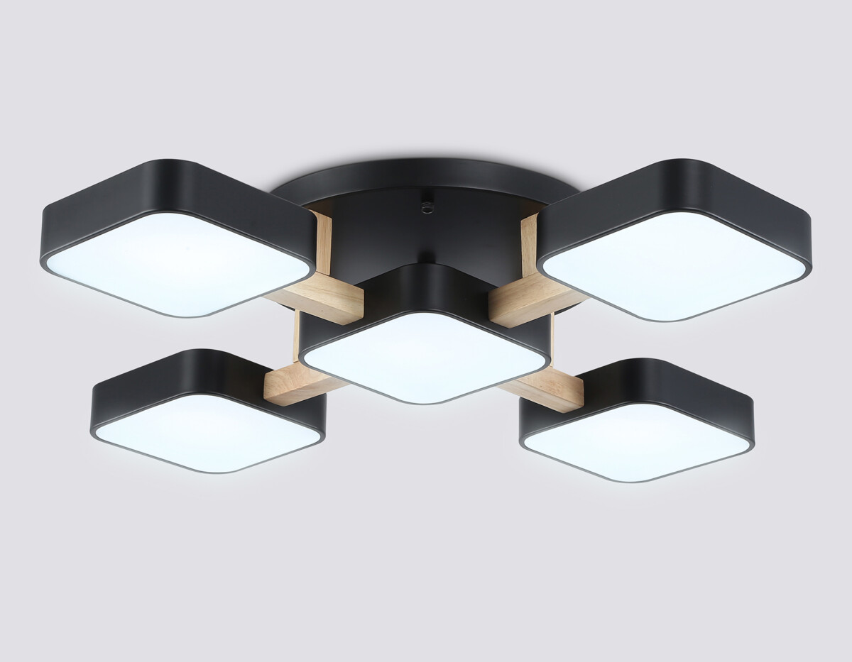 FL4883/5 BK/WD черный/дерево 90W 3000-6000K 675*675*110 (без ПДУ) — изображение 3