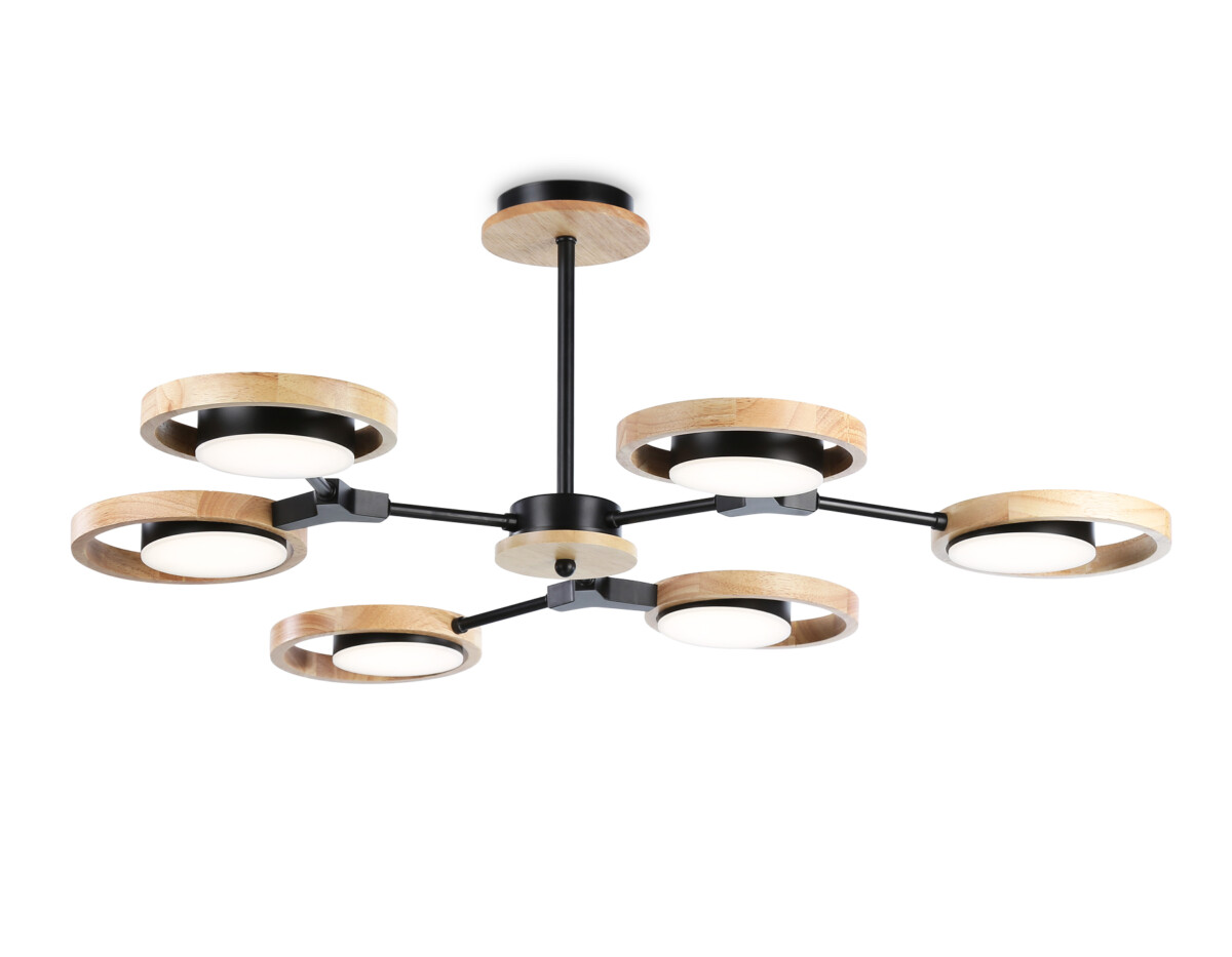 FL51619 FL51619/6 BK/LW черный/светлое дерево 3000K/4200K/6400K 42W D825*285 (Без ПДУ) — изображение 1