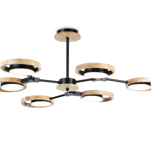 FL51619/6 BK/LW черный/светлое дерево 3000K/4200K/6400K 42W D825*285 (Без ПДУ)