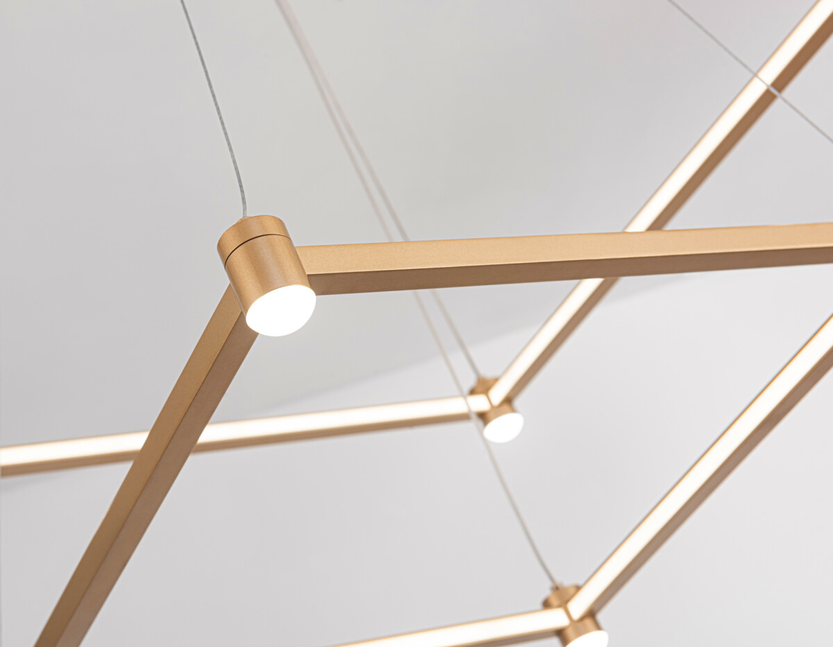 FL5599_macro1 FL5599/2+8 GD золотой 60W 3000K/4200K/6400K 600*600*1300 (без ПДУ) — изображение 1