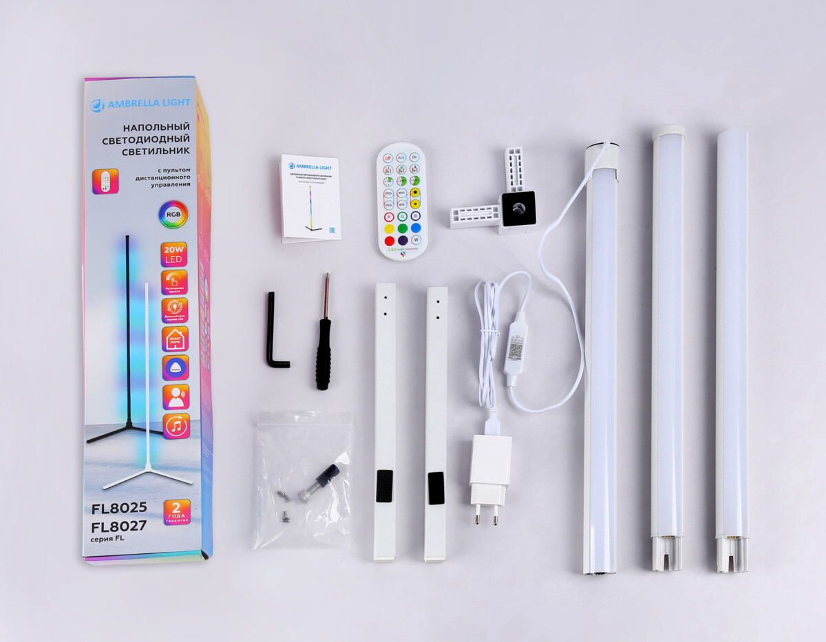 FL8020 WH белый LED 15W RGB D32*1250 (ПДУ РАДИО 2.4G) — изображение 4