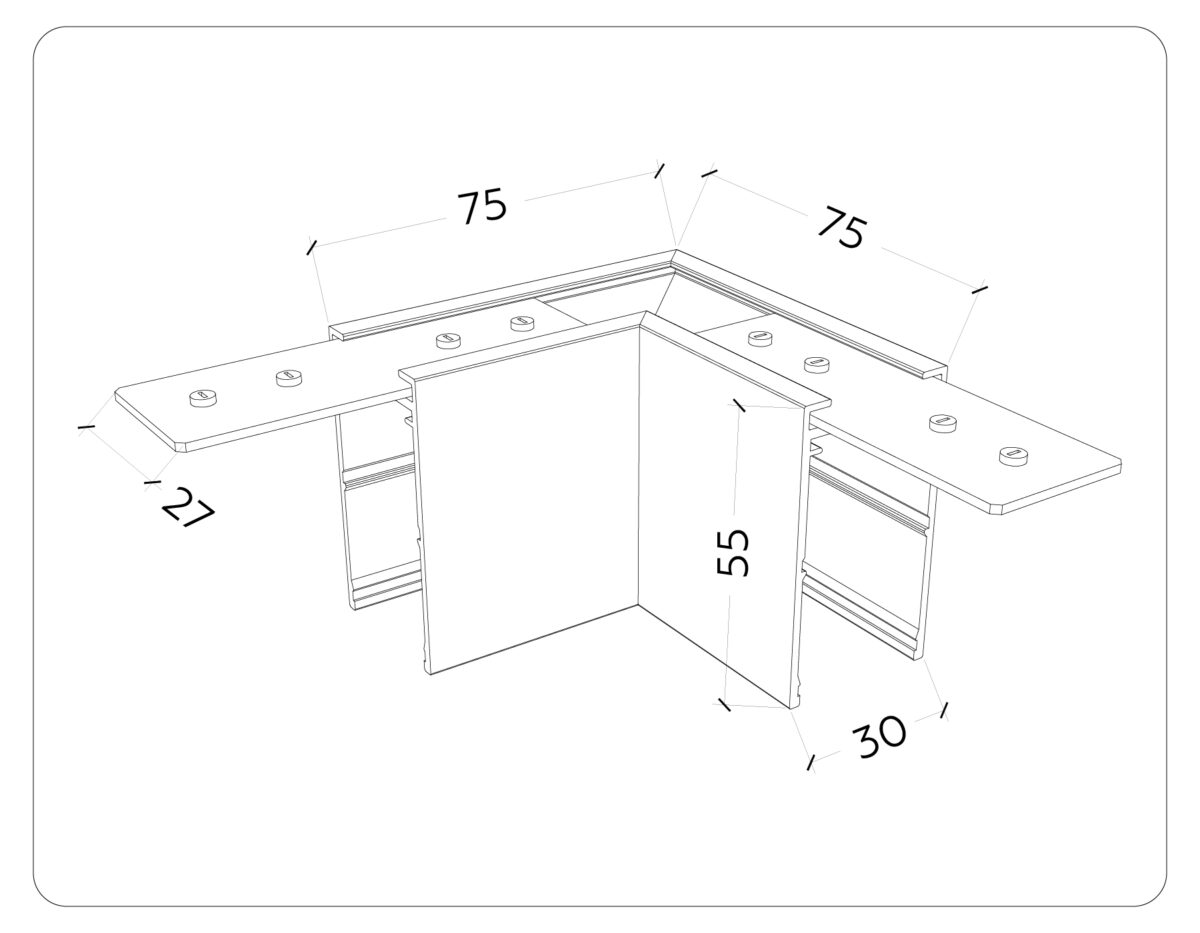 GL1032 BK черный коннектор угловой для накладного шинопровода Magnetic 220V 80*80*52 — изображение 4