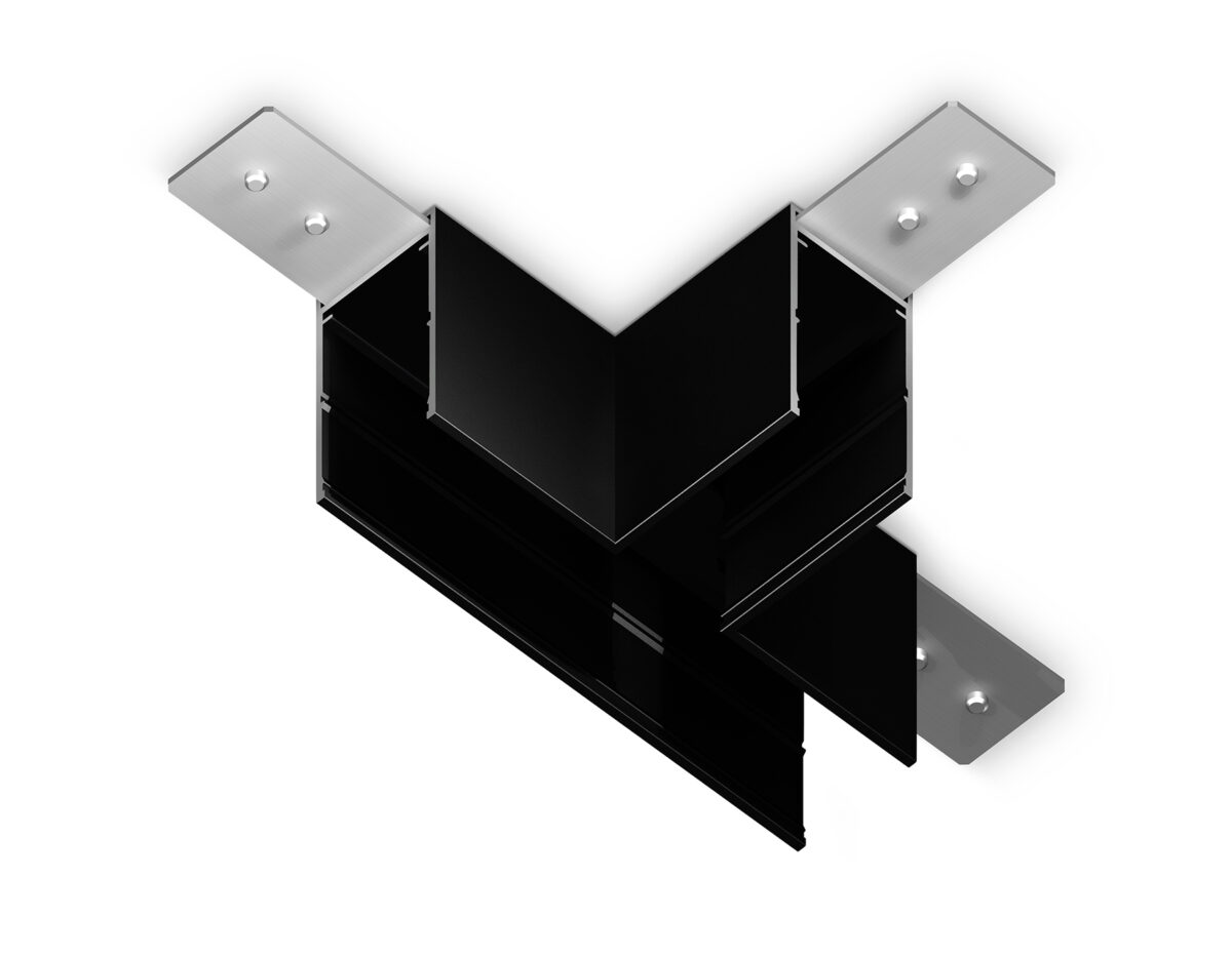 GL1036 BK черный коннектор T-образный для накладного шинопровода Magnetic 220V 105*75*52 — изображение 2