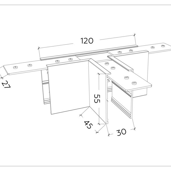 GL1036 BK черный коннектор T-образный для накладного шинопровода Magnetic 220V 105*75*52
