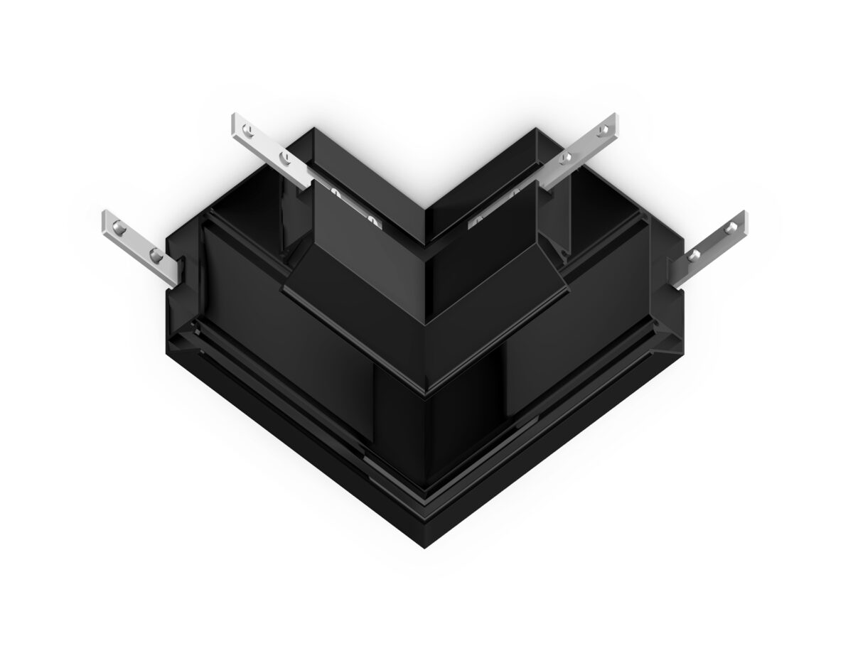GL1043 BK черный коннектор угловой для корпуса в натяжной потолок Magnetic 220V 100*100*61 — изображение 5