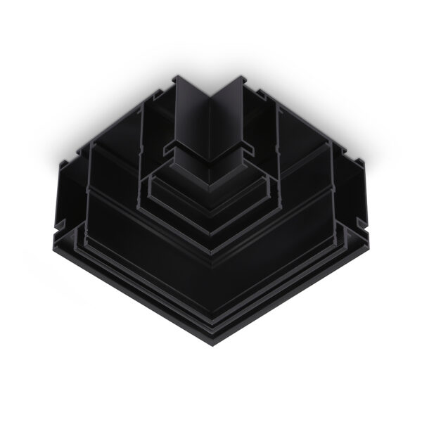 GL1046 BK черный коннектор угловой для шинопровода в натяжной потолок Magnetic 220V 100*100*51