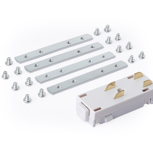 GL1107 WH белый коннектор питания прямой с соединителем для шинопровода в натяжной потолок Magnetic 220V 68*28.5*18