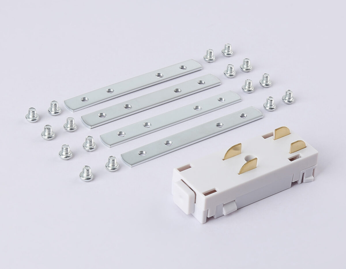 GL1107 WH белый коннектор питания прямой с соединителем для шинопровода в натяжной потолок Magnetic 220V 68*28.5*18 — изображение 2