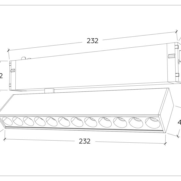 GL1341 WH белый IP20 12W 3000K-6400K 220V 24° 232*25*112 (Без ПДУ)