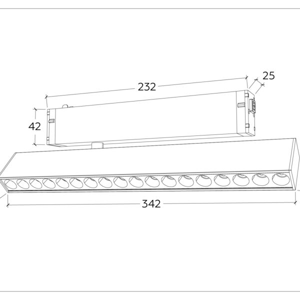 GL1352 BK черный IP20 18W 3000K-6400K 220V 24° 342*25*112 (Без ПДУ)