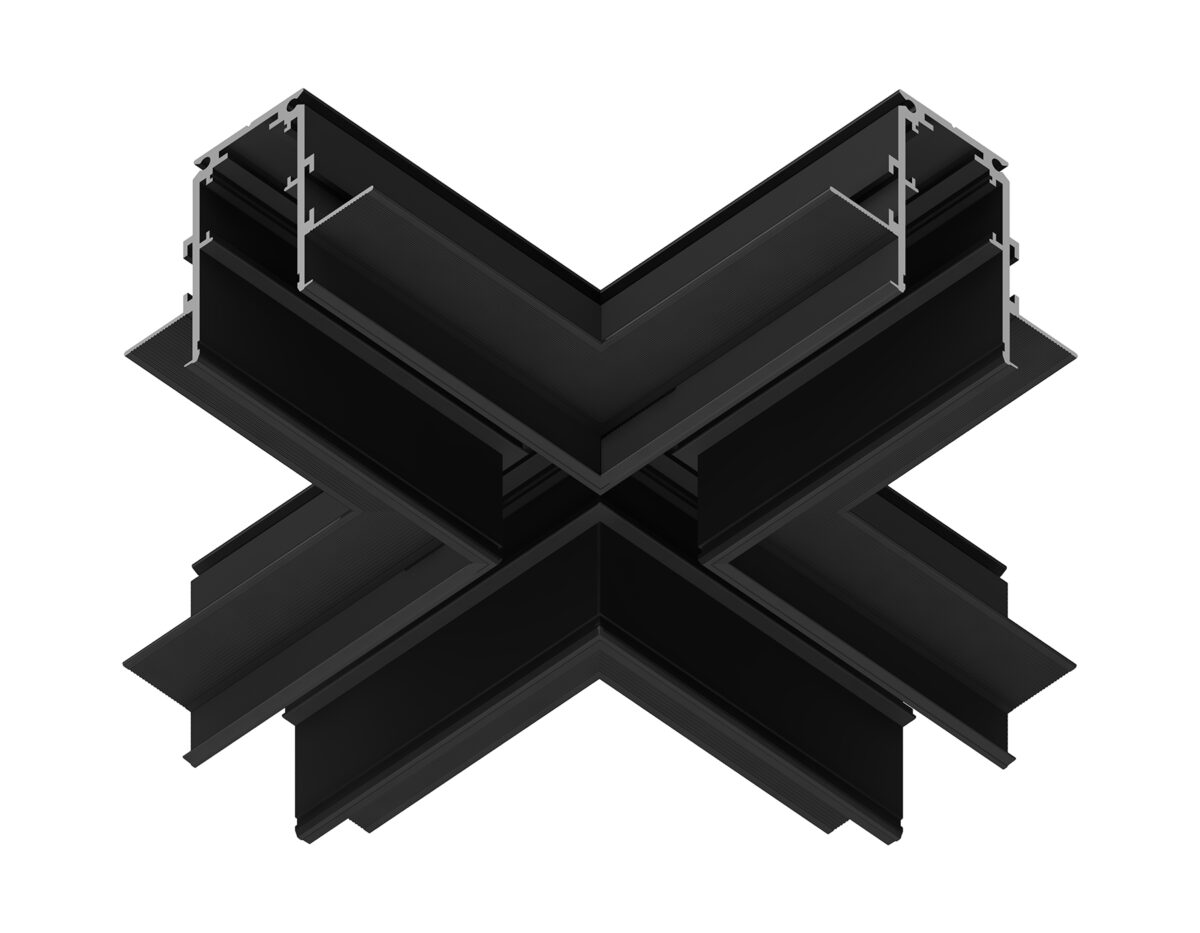 GL3358 BK черный коннектор х-образный встраиваемый 170*170*46,8 — изображение 1