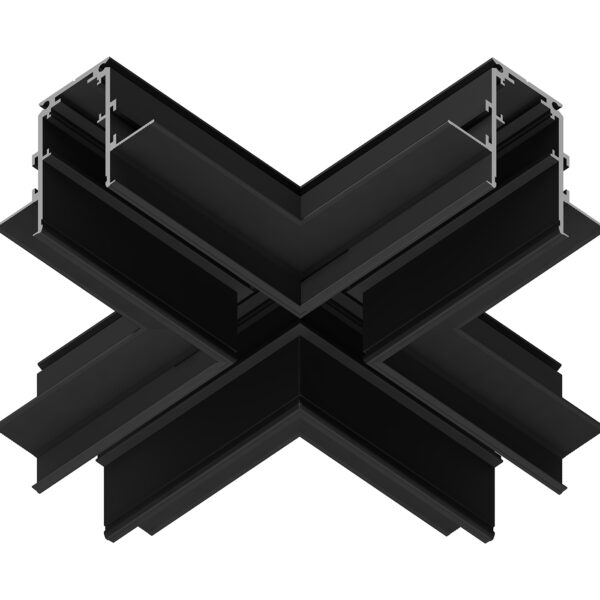 GL3358 BK черный коннектор х-образный встраиваемый 170*170*46,8