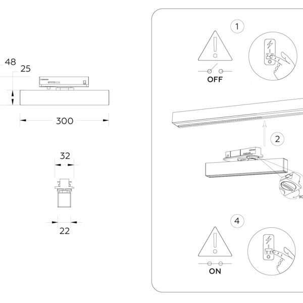 GL6767 BK черный LED 12W 4200K 300*22*48