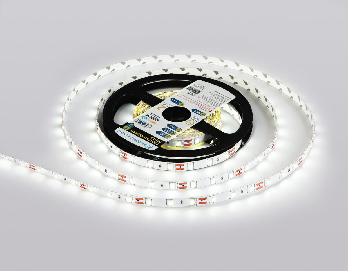 GS1003 2835 60Led/ 4.8W m/ 12V IP20 6500K/ 5000*8*1.2mm (2 конт.) — изображение 2