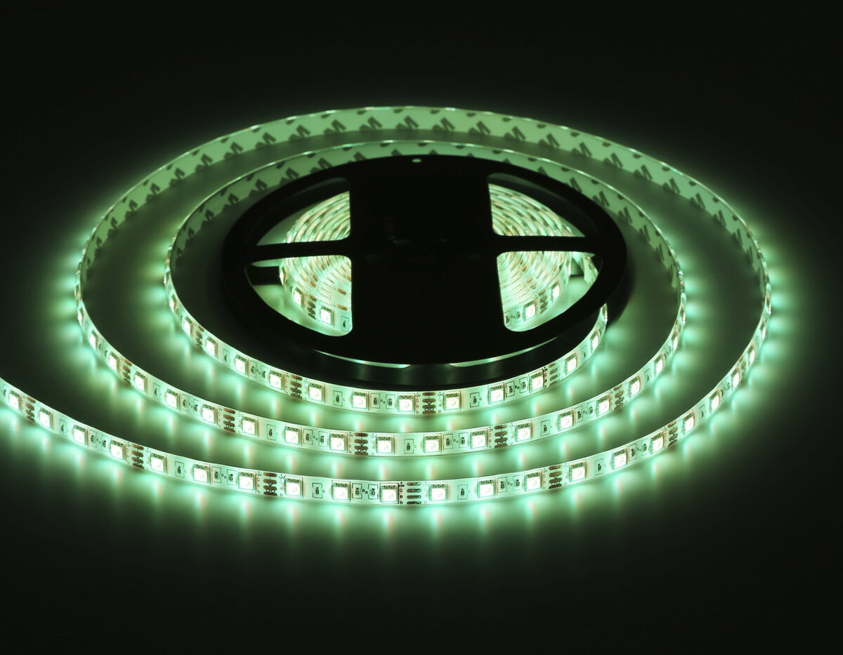 GS2502 5050 60Led/ 14.4W m/ 12V IP65 RGB/ 5000*10*2.87mm (4 конт.) комплект — изображение 1