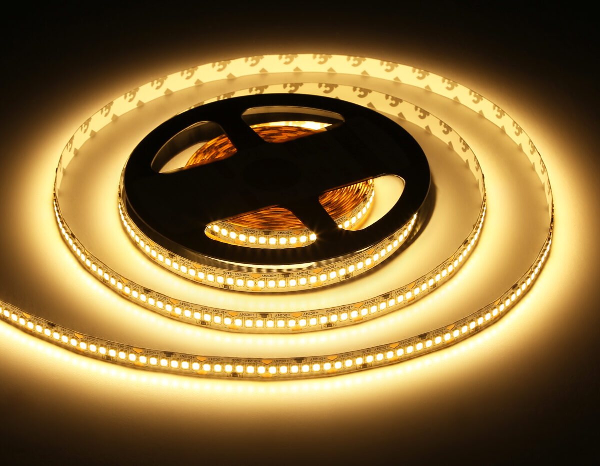 GS3401 2835 240Led/ 20W m/ 24V IP20 3000K/ 5000*10*1.2mm (2 конт.) — изображение 7