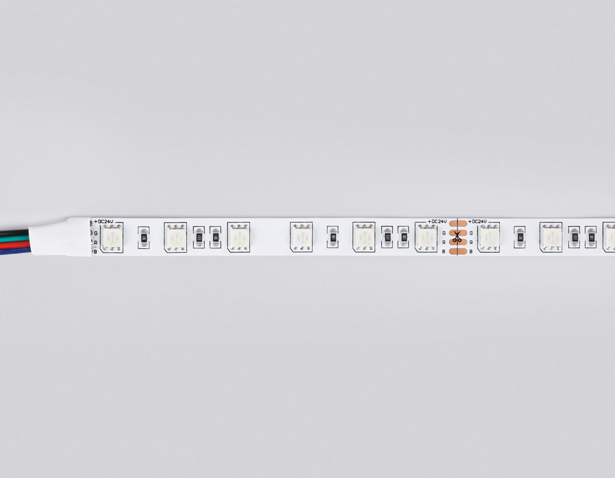 GS4302 5050 60Led/ 14.4W m/ 24V IP20 RGB/ 5000*10*1.87mm (4 конт.) — изображение 5