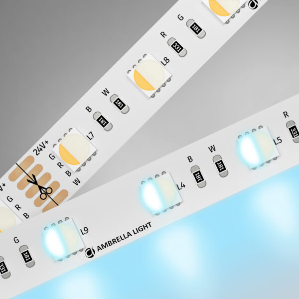 GS4403 5050 60Led/ 10W m/ 24V IP20 RGBW+6500K/ 5000*10*1.87mm (5 конт.)
