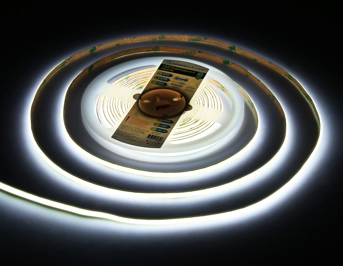 GS4613 COB 400Led/10W m/ 24V IP20 6500K/ 5m*5mm*2.1mm (2 конт.) — изображение 2