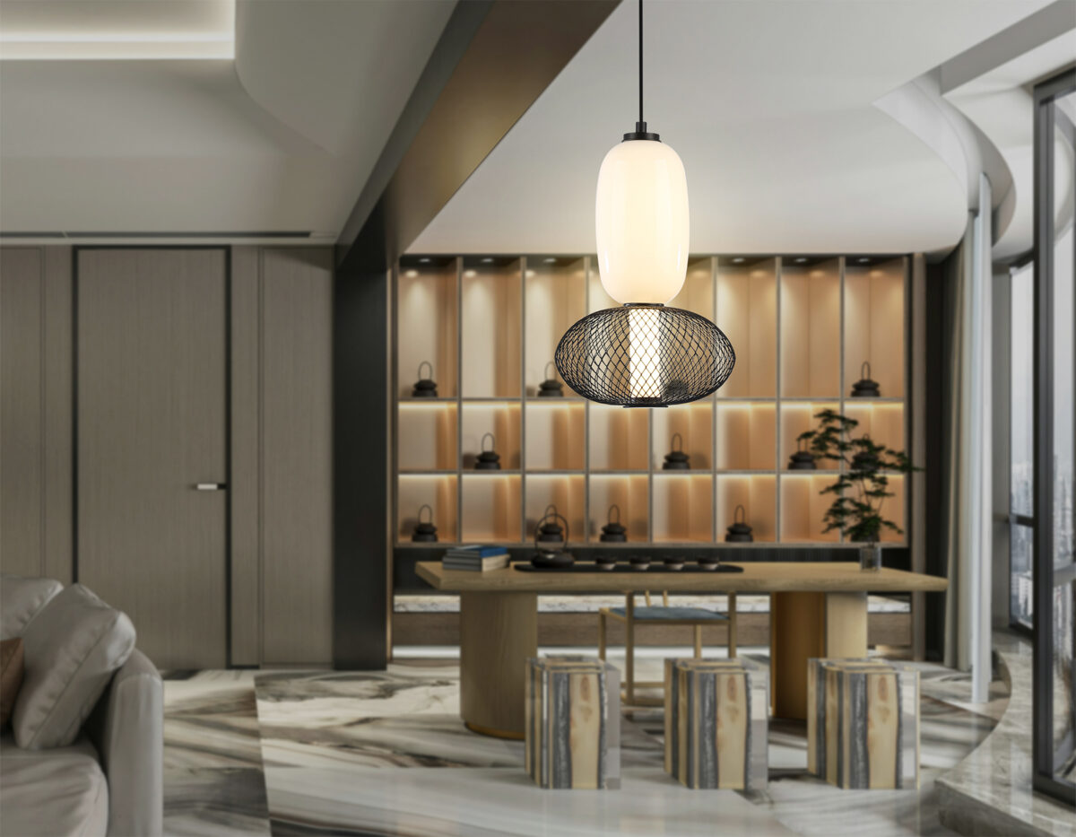 LH11007 BK/FR черный/белый матовый 15W 3000K D220*350 — изображение 6