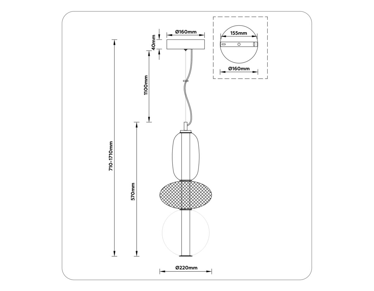 LH11008 BK/FR черный/белый матовый 24W 3000K D220*570 — изображение 6