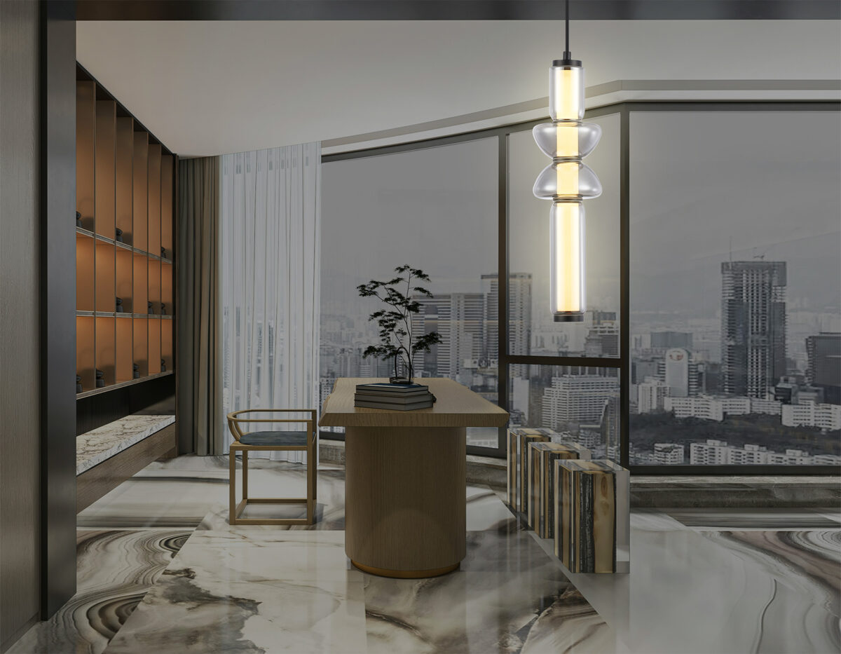 LH11021 BK/SM черный/дымчатый 17W 3000K D120*435 — изображение 5