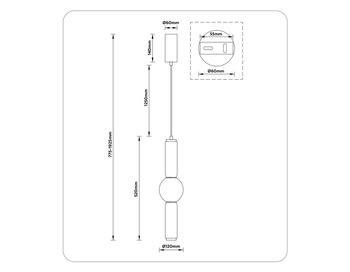 LH11023 BK/SM черный/дымчатый 17W 3000K D120*520 — изображение 6