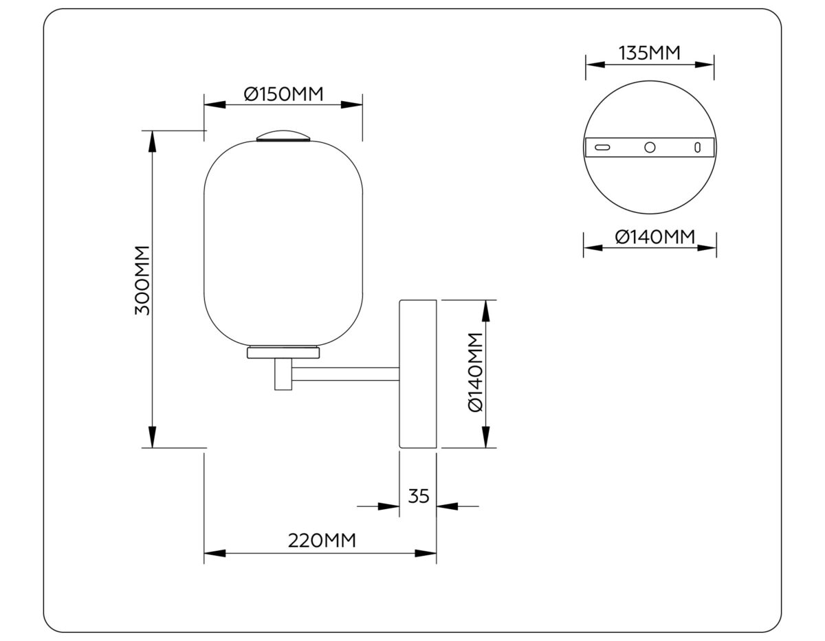 LH11039 BK/MG черный/мраморно-серый 8W 3000K 150*220*300 — изображение 6