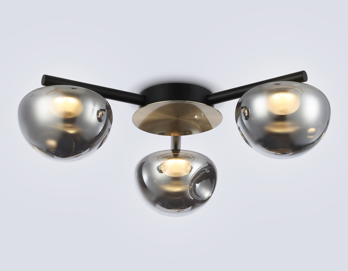 LH12006/3 BK/GD/SM черный/золото/дымчатый 18W 3000K D640*170 — изображение 1