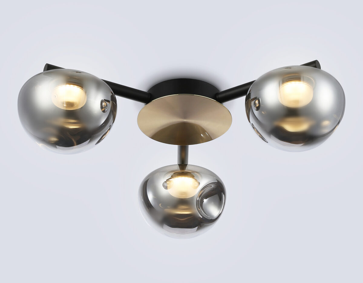 LH12006/3 BK/GD/SM черный/золото/дымчатый 18W 3000K D640*170 — изображение 2