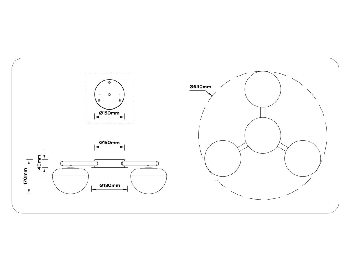 LH12006/3 BK/GD/SM черный/золото/дымчатый 18W 3000K D640*170 — изображение 7