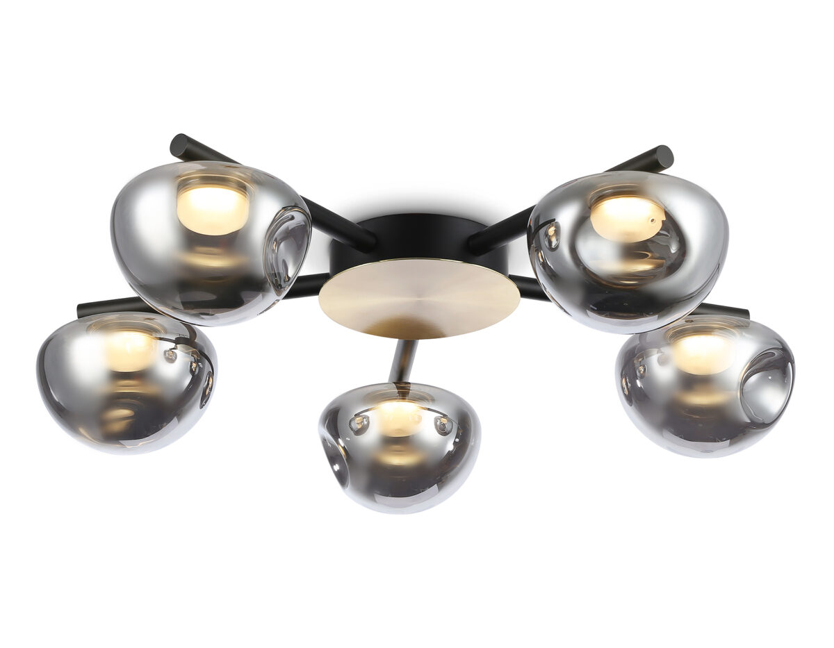 LH12009/5 BK/GD/SM черный/золото/дымчатый 30W 3000K D790*180 — изображение 7