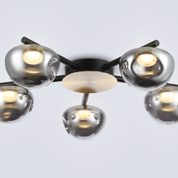 LH12009/5 BK/GD/SM черный/золото/дымчатый 30W 3000K D790*180