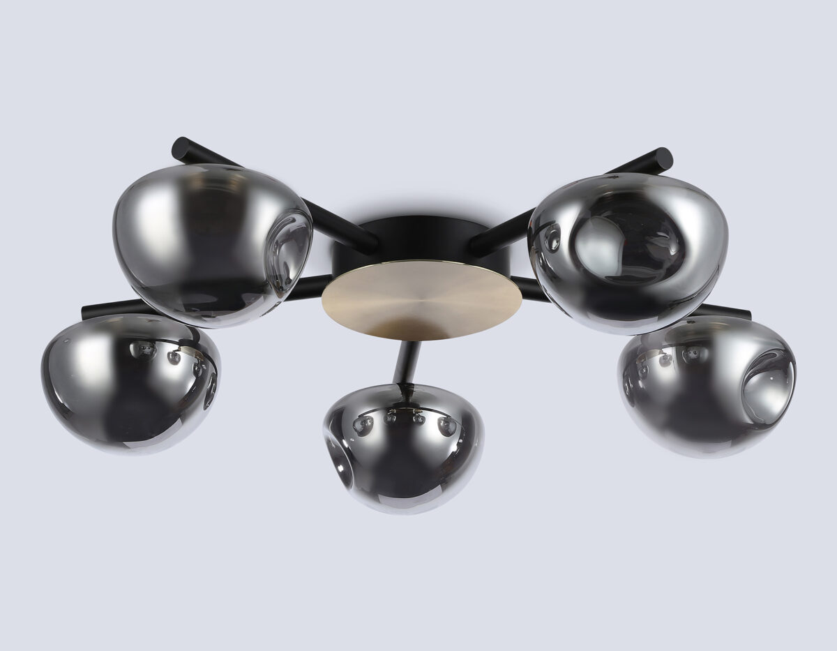 LH12009/5 BK/GD/SM черный/золото/дымчатый 30W 3000K D790*180 — изображение 3