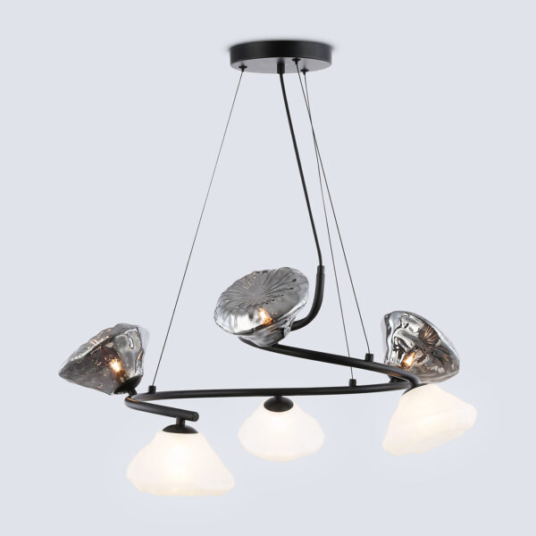 LH15003/6 BK/FR/SM черный/белый матовый/дымчатый G9*6 max 40W D630*1150