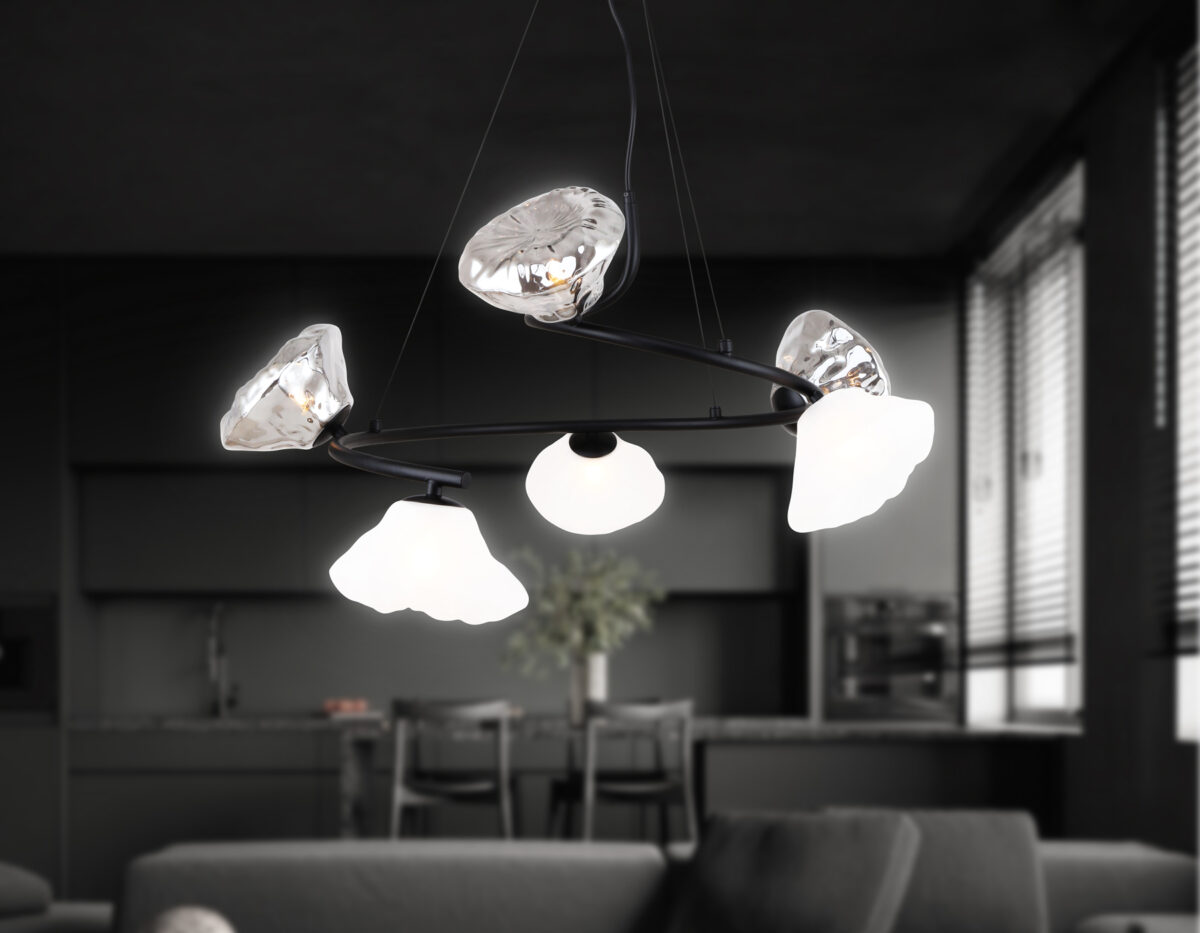 LH15003/6 BK/FR/SM черный/белый матовый/дымчатый G9*6 max 40W D630*1150 — изображение 8