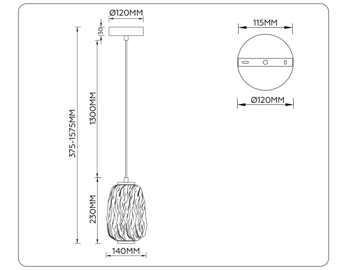 LH30101 SB/TI бронза/янтарь 8W 3000K 140*140*1575 — изображение 6