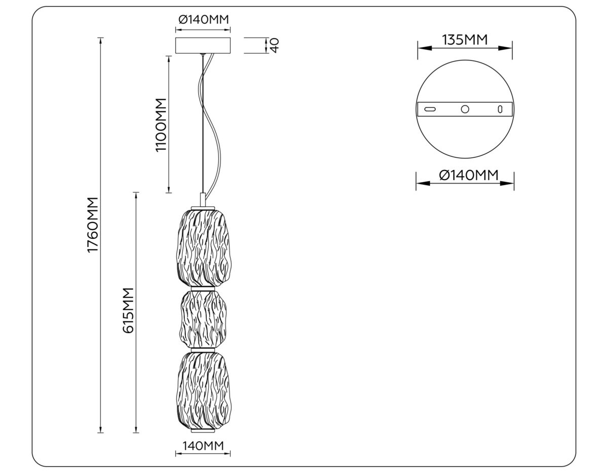 LH30102 SB/TI бронза/янтарь 23W 3000K 140*140*1760 — изображение 6