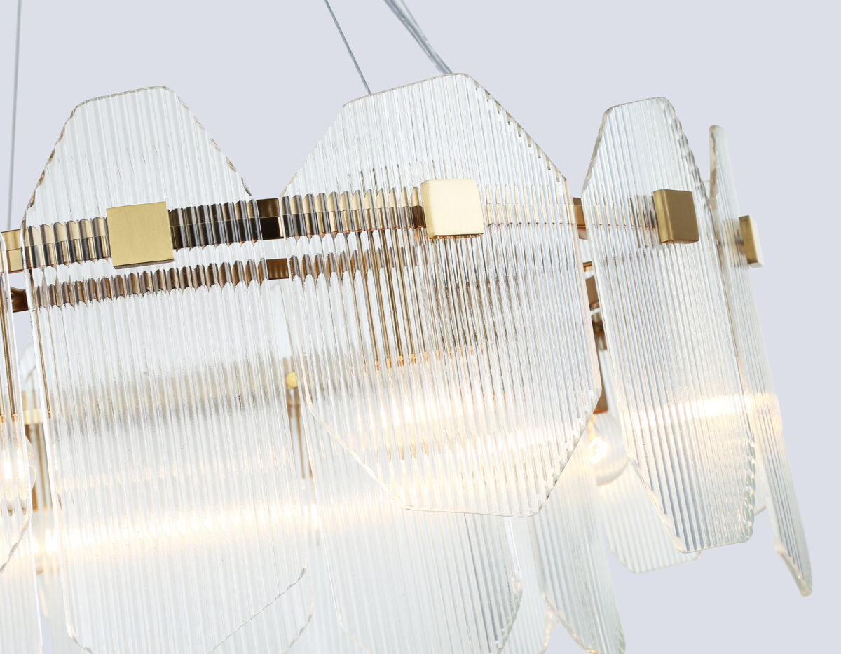 LH31253/8 BS/CL латунь/прозрачный E14*8 max 40W D650*270 — изображение 6